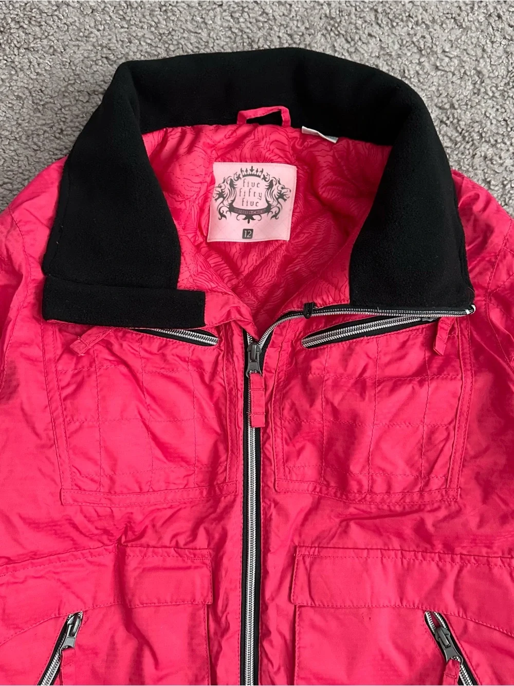 Five Fifty Five Pink Jacket Snow Puffer Girls 12